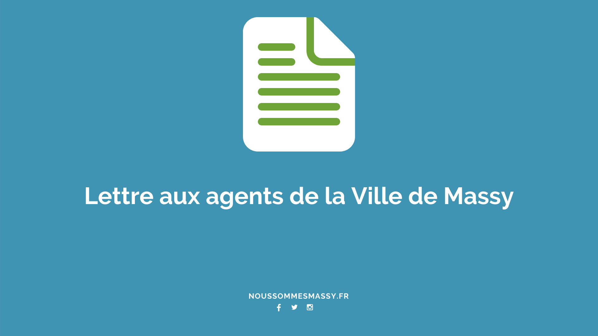 Lettre aux agents de la Ville de Massy