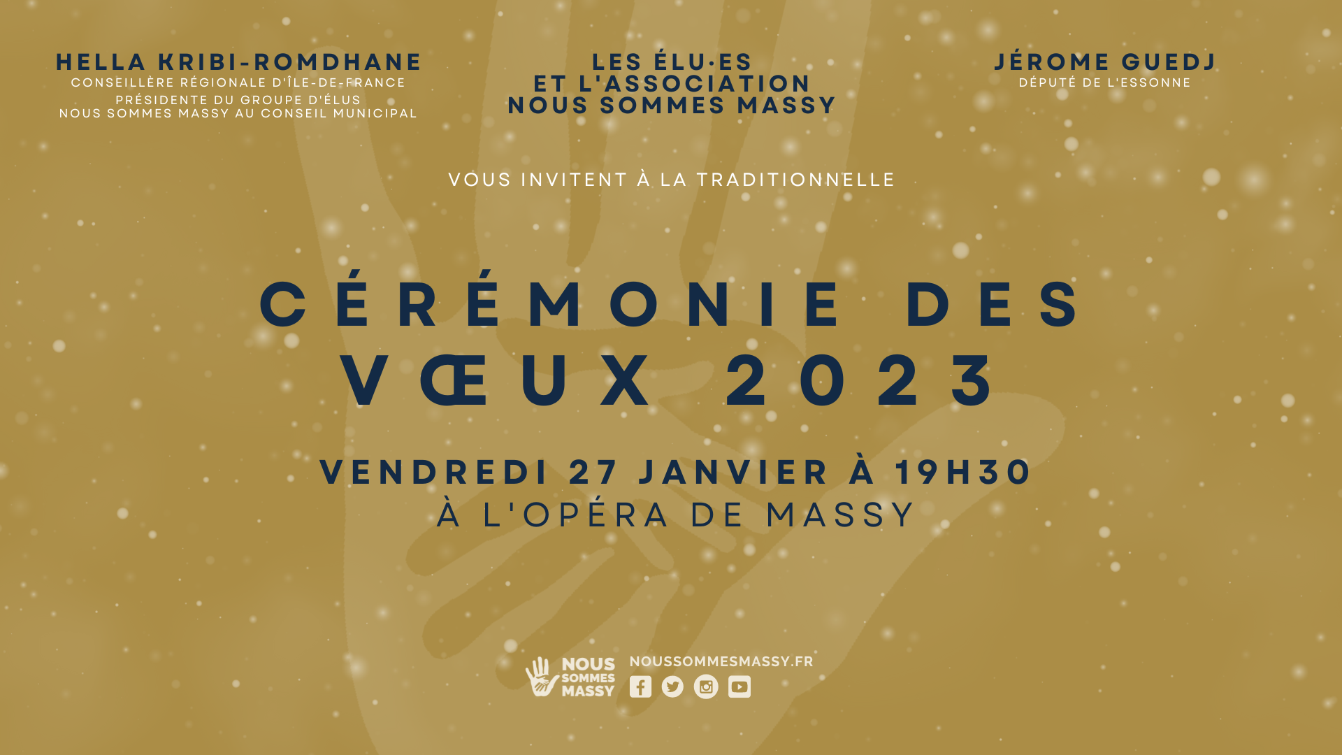 Cérémonie des voeux 2023 – vendredi 27 janvier 2023 à 19h30 (Opéra de Massy)